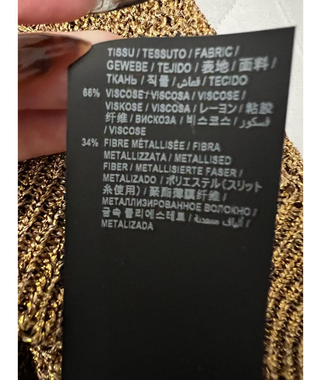 SAINT LAURENT Золотой вискозный джемпер / свитер, фото 4
