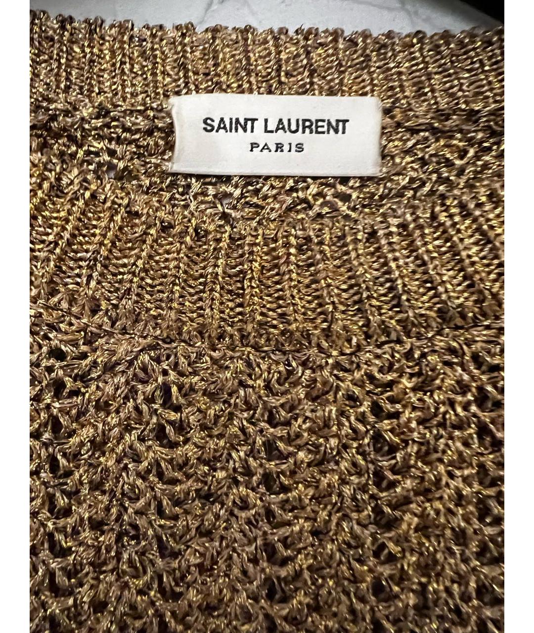 SAINT LAURENT Золотой вискозный джемпер / свитер, фото 3
