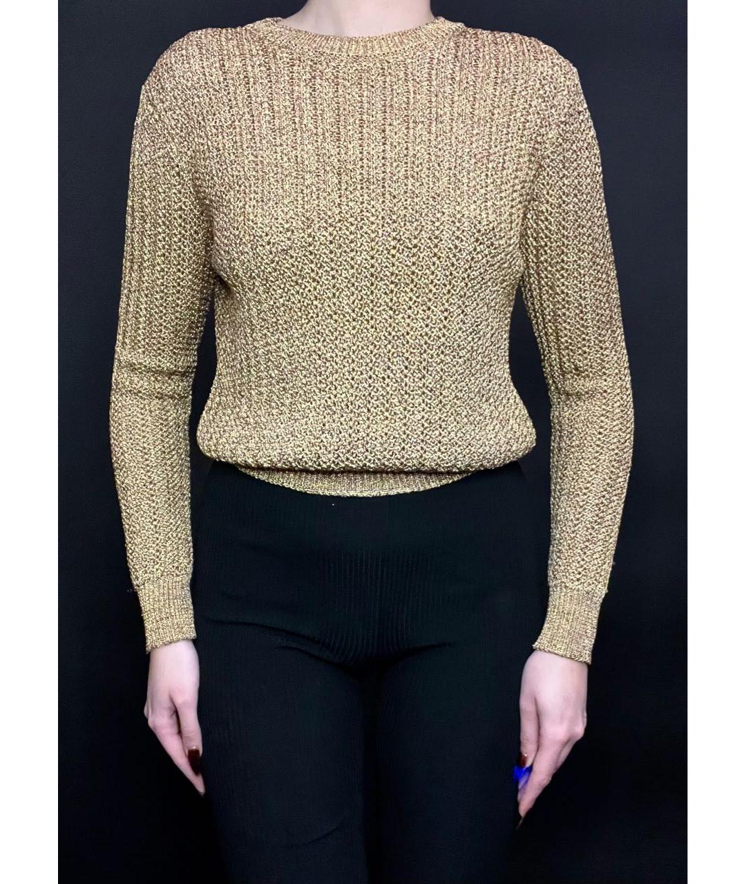SAINT LAURENT Золотой вискозный джемпер / свитер, фото 7