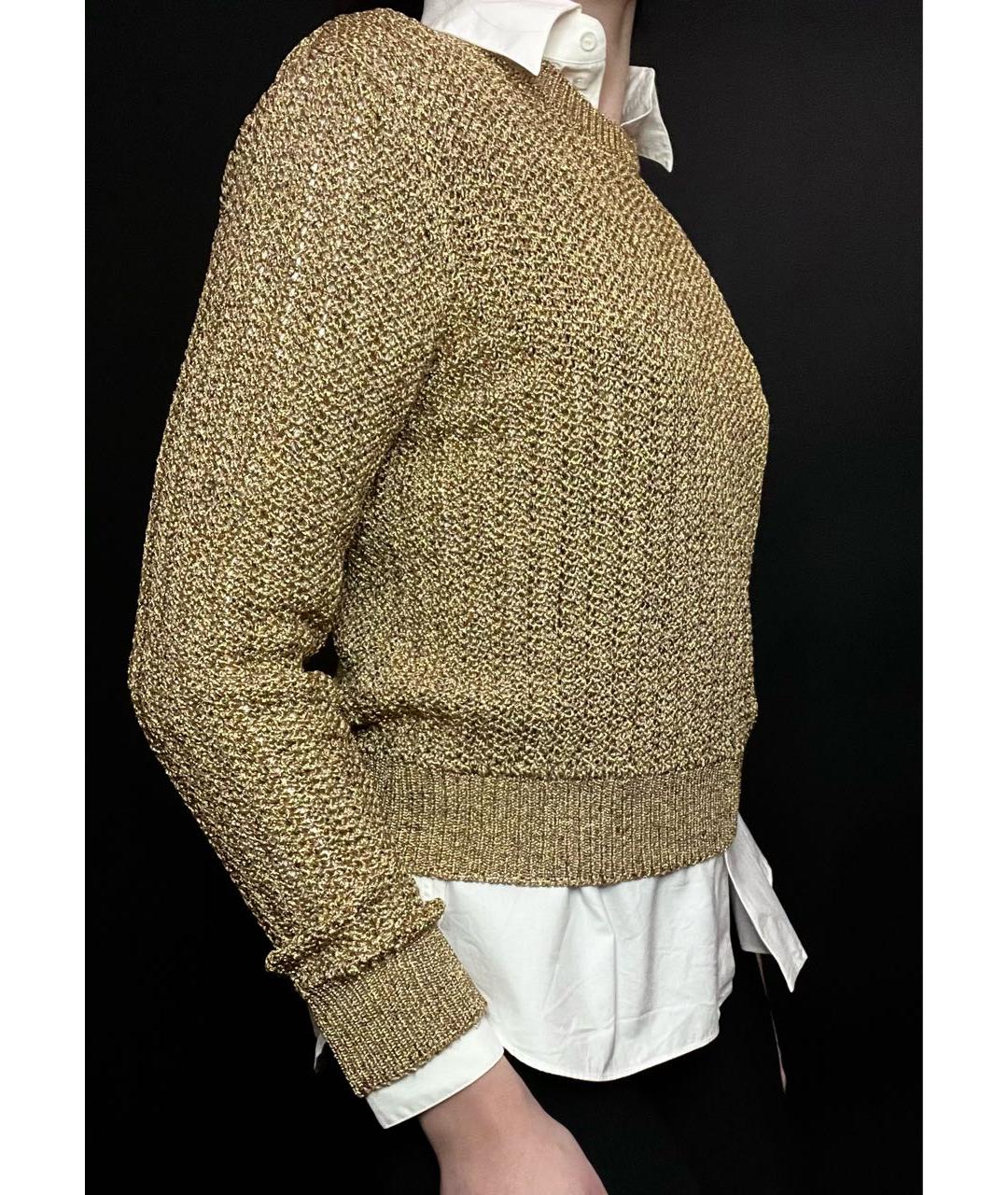 SAINT LAURENT Золотой вискозный джемпер / свитер, фото 6