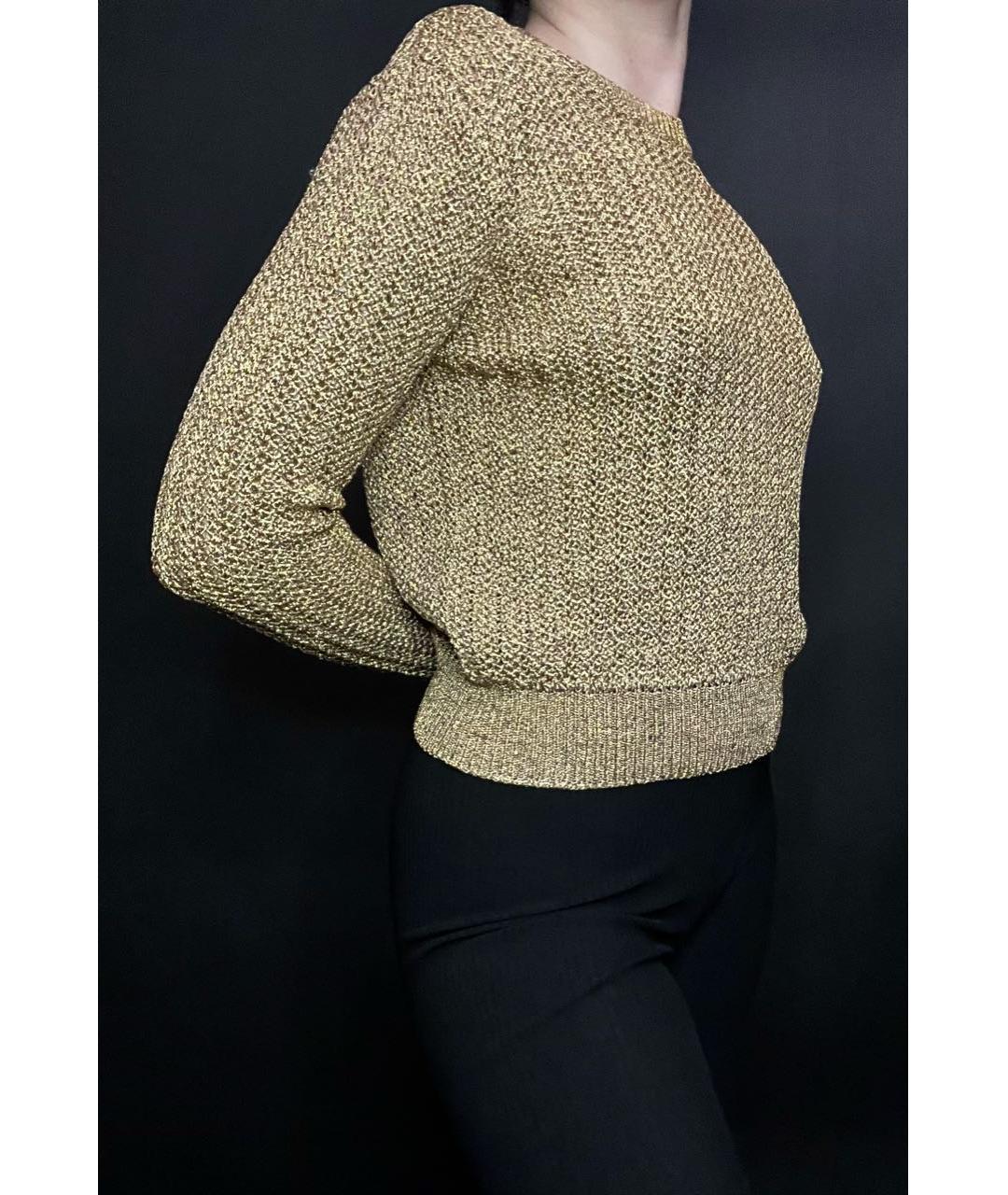 SAINT LAURENT Золотой вискозный джемпер / свитер, фото 2