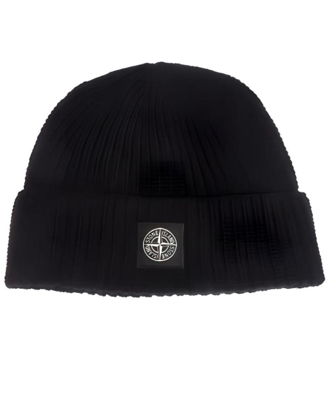 STONE ISLAND Черная шерстяная шапка, фото 1