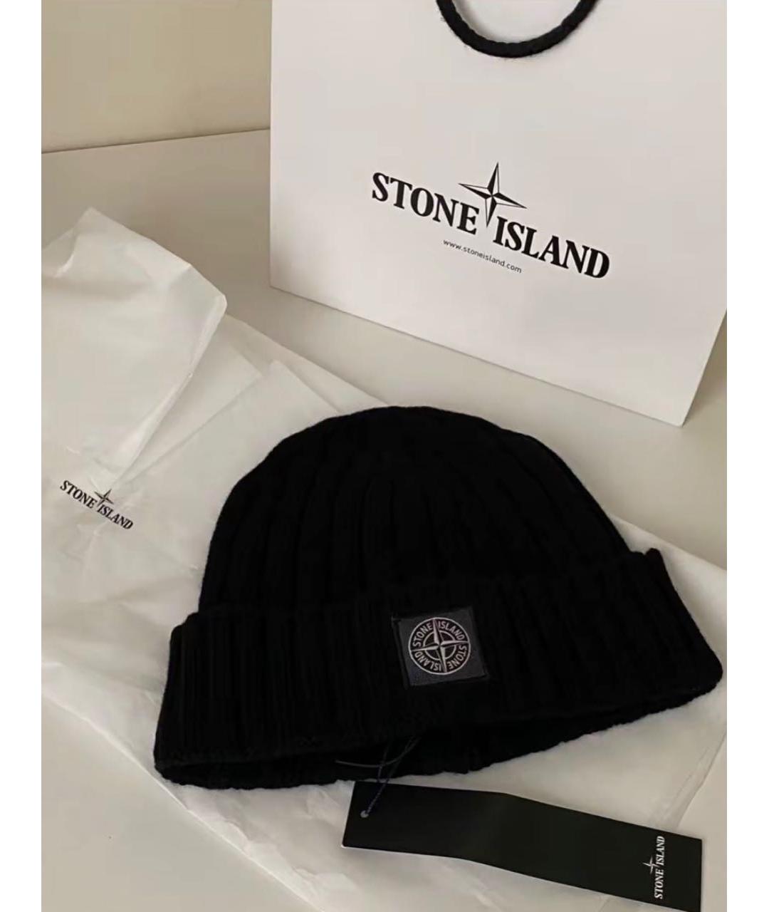 STONE ISLAND Черная шерстяная шапка, фото 6