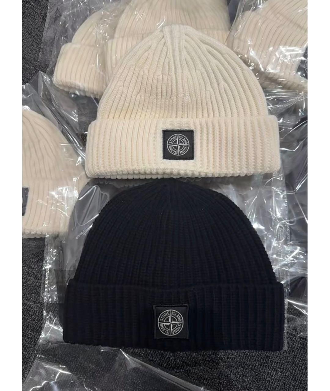 STONE ISLAND Черная шерстяная шапка, фото 5