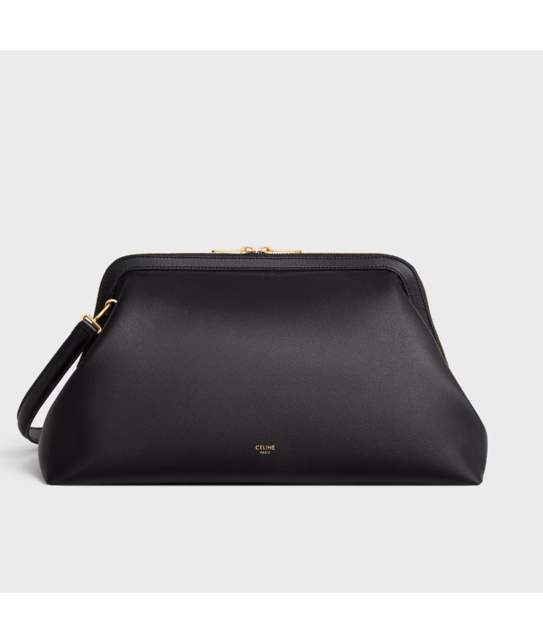 CELINE Черная кожаная сумка с короткими ручками, фото 5