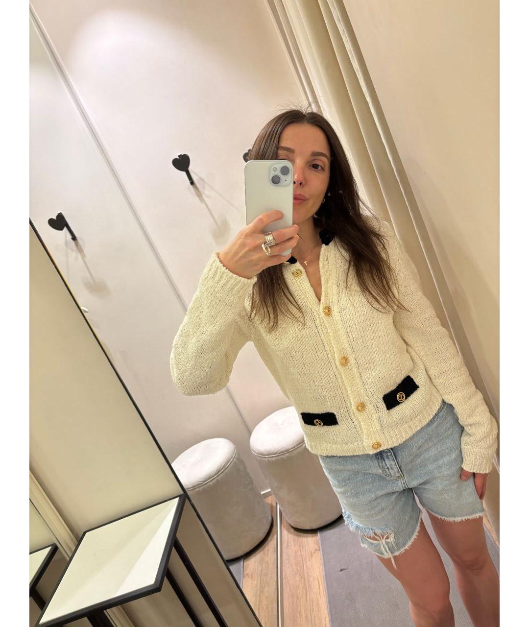 TWIN-SET Белый хлопковый жакет/пиджак, фото 8