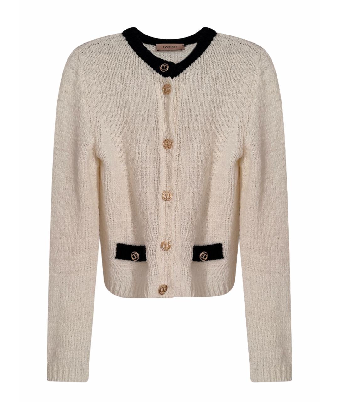 TWIN-SET Белый хлопковый жакет/пиджак, фото 1