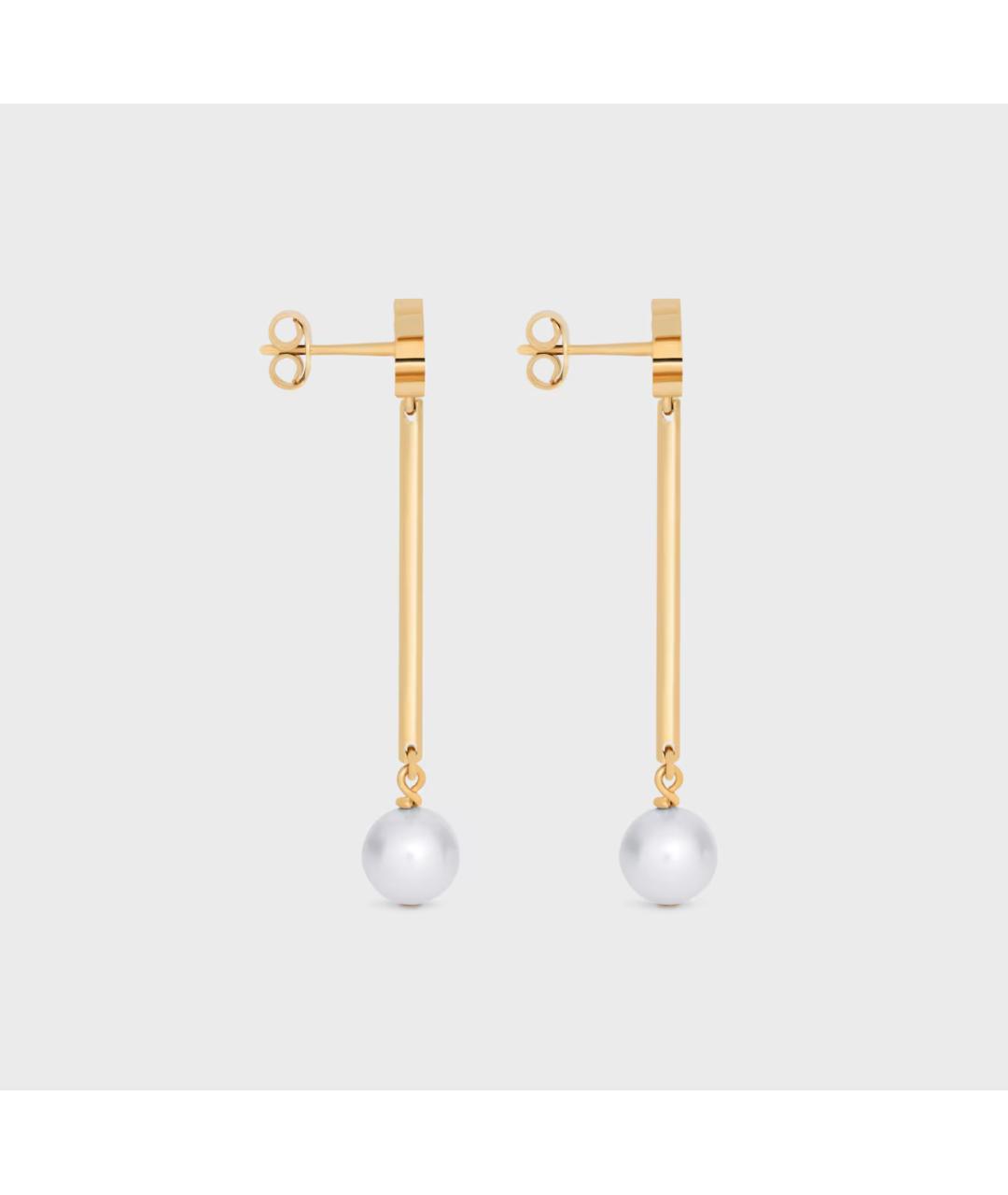 CELINE Золотые латунные серьги, фото 3