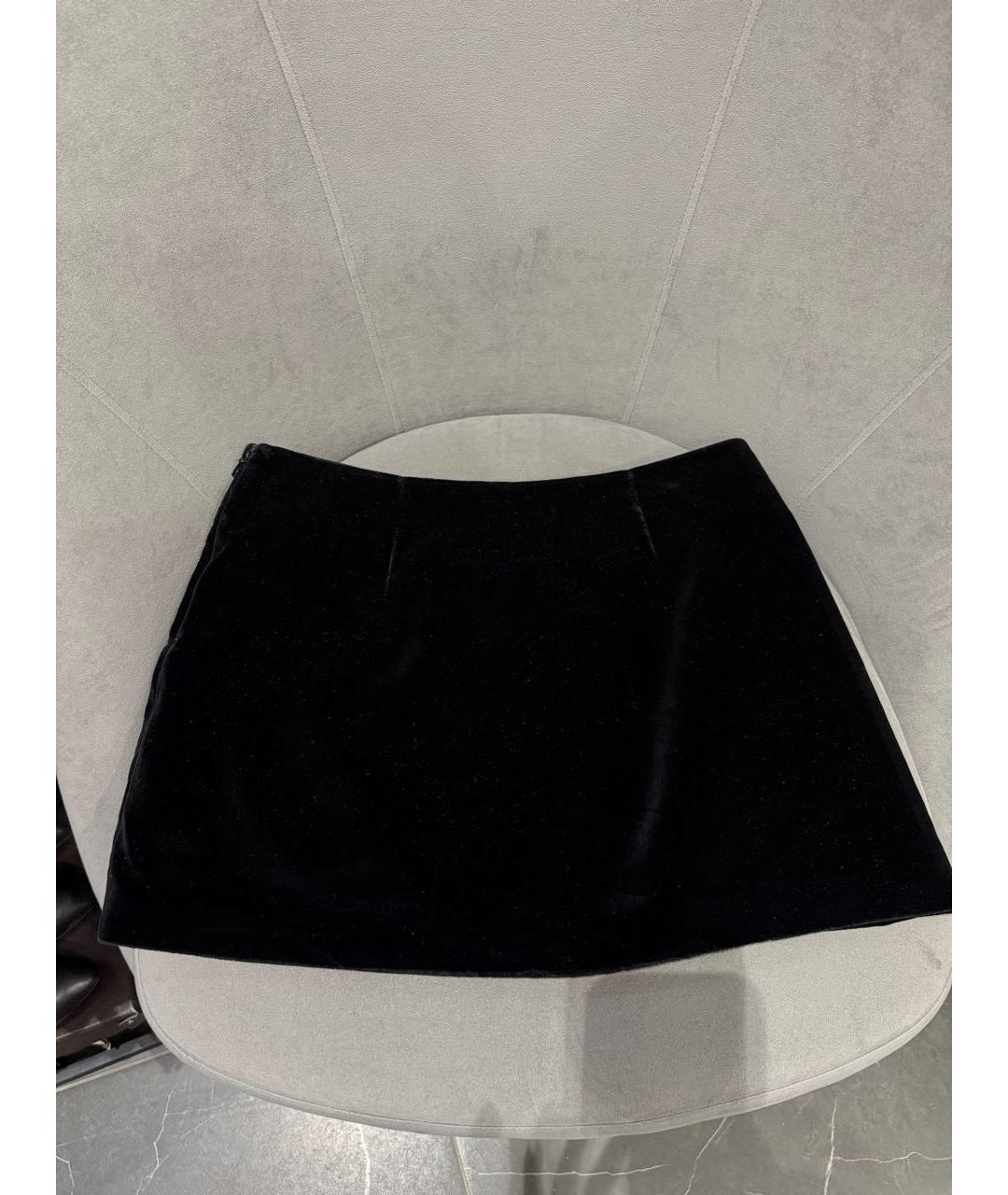 PRADA Черная бархатная юбка мини, фото 4