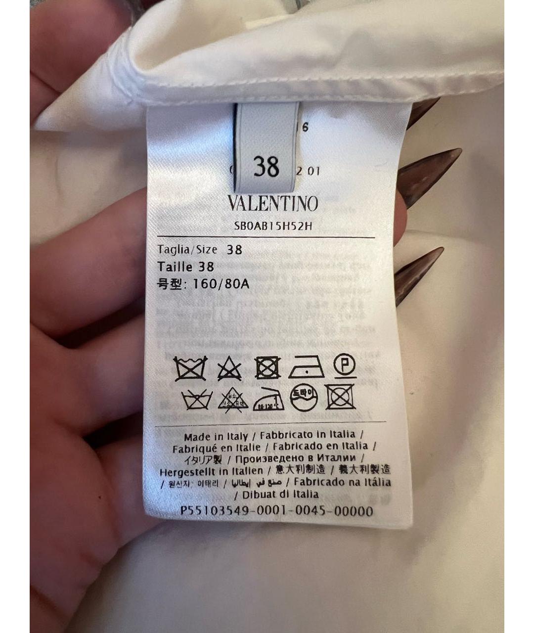 VALENTINO Белая хлопковая рубашка, фото 6