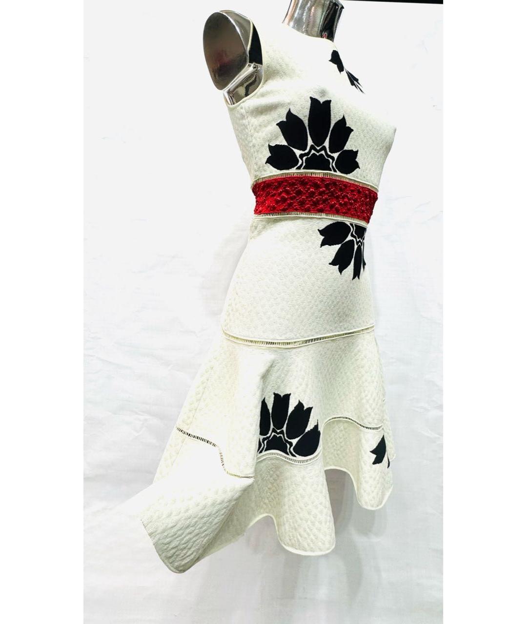 ALEXANDER MCQUEEN Белое вискозное коктейльное платье, фото 3