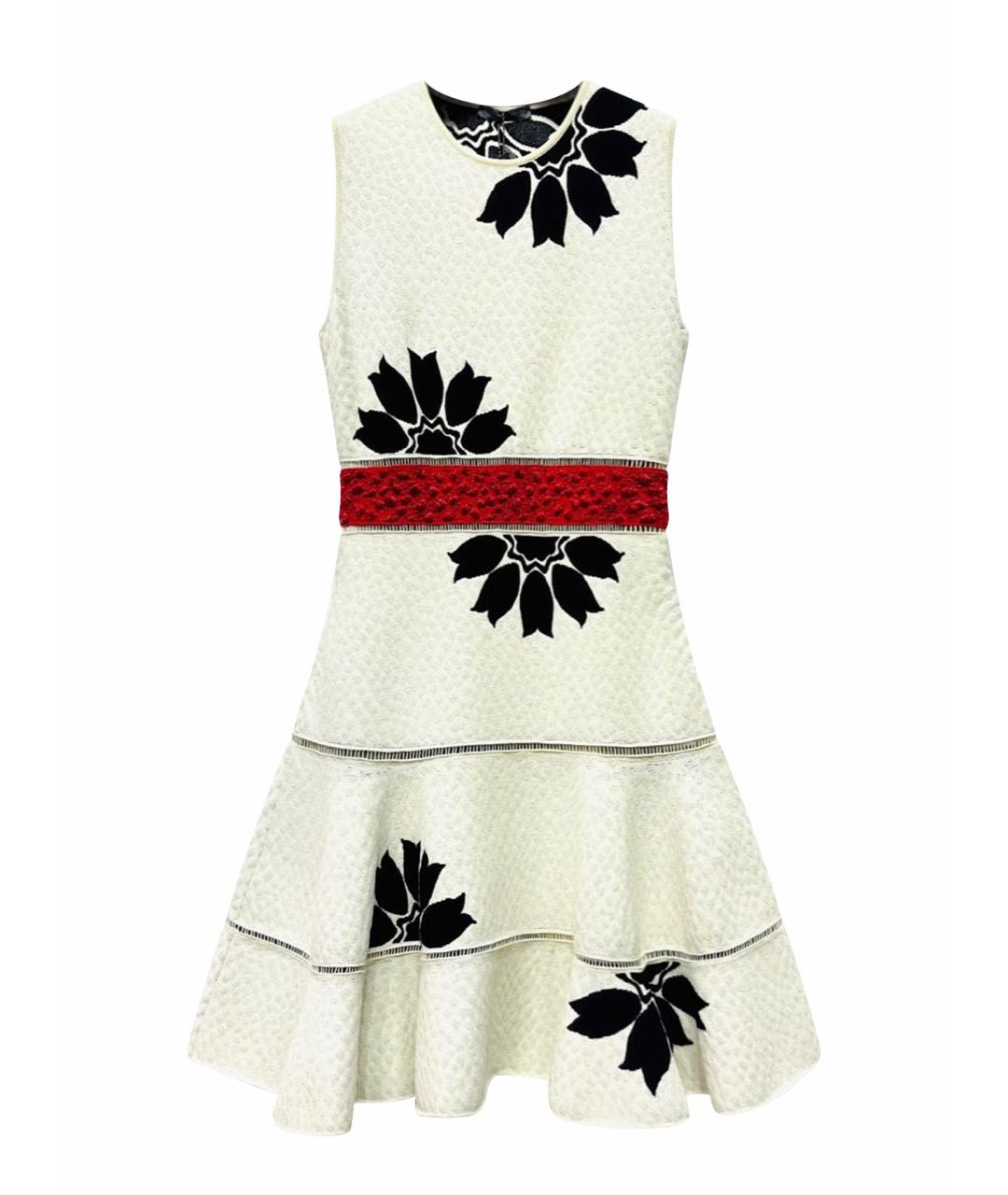 ALEXANDER MCQUEEN Белое вискозное коктейльное платье, фото 1