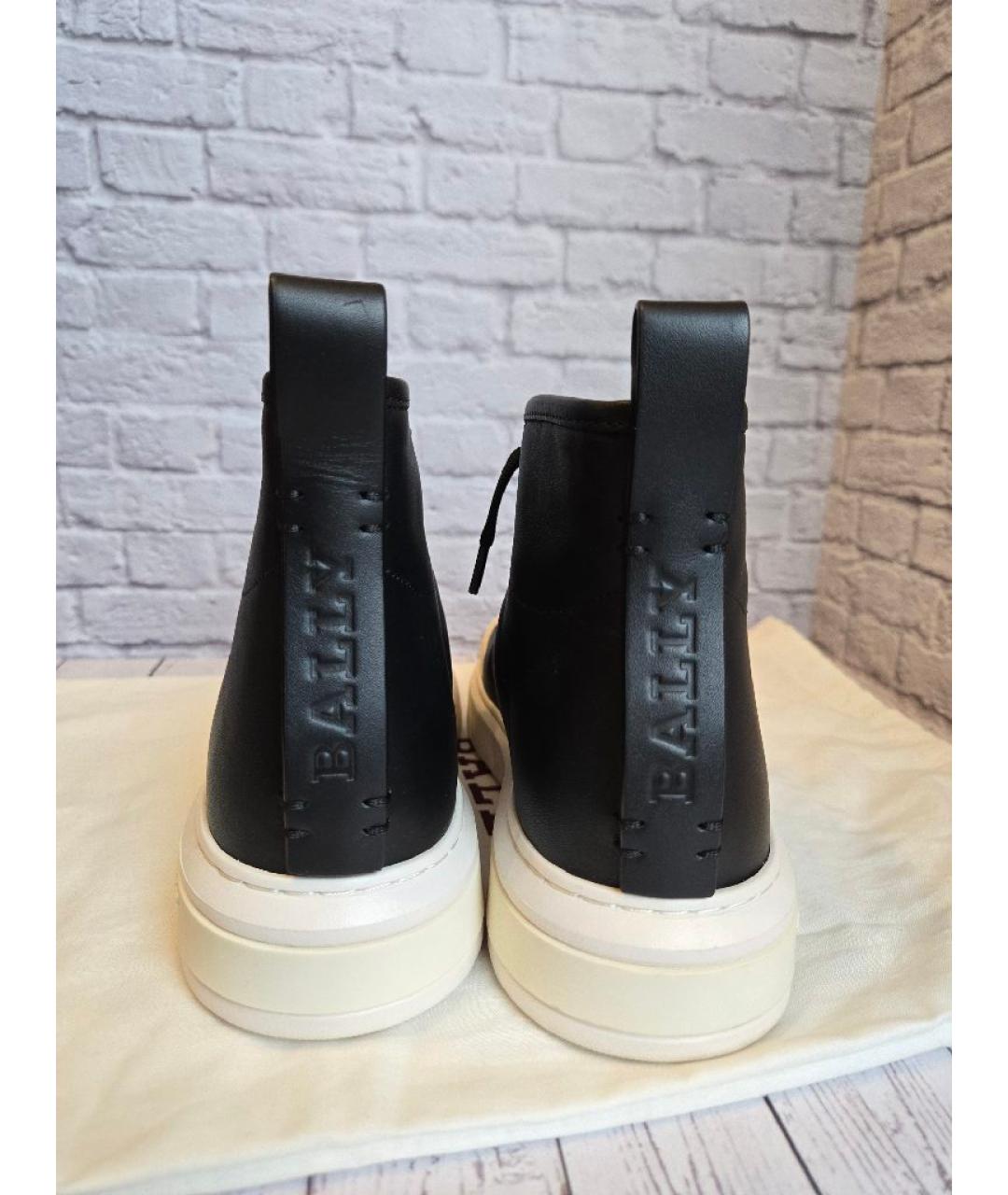 BALLY Черные кожаные кеды, фото 4