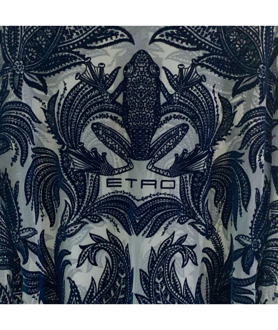 ETRO Синяя полиамидовая рубашка, фото 4