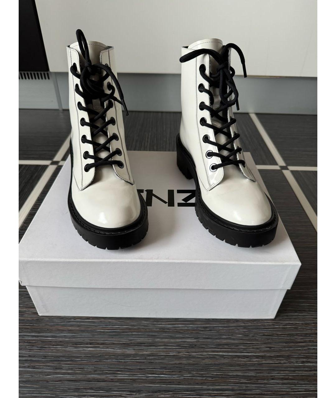 KENZO Белые ботинки из лакированной кожи, фото 4