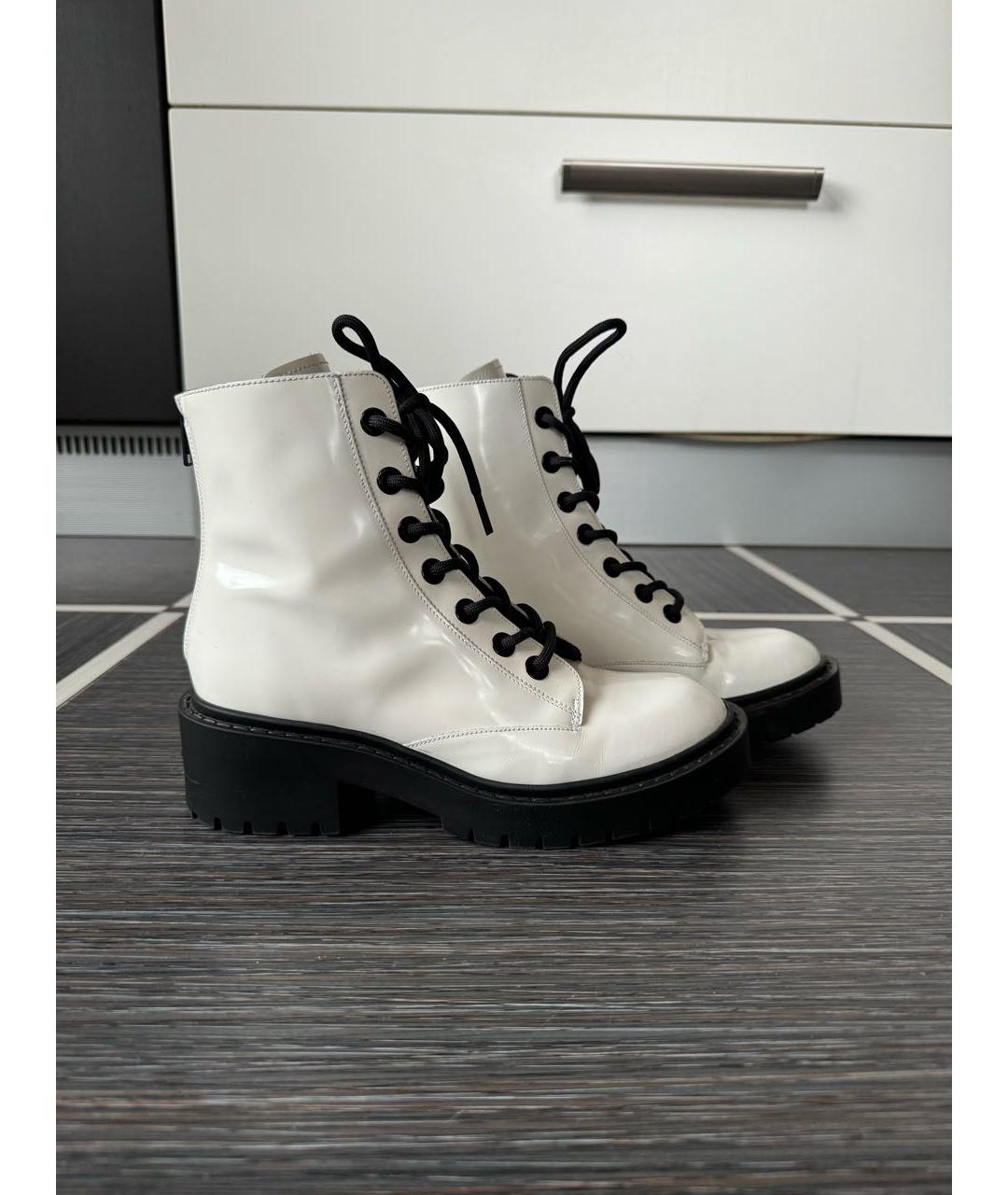 KENZO Белые ботинки из лакированной кожи, фото 9
