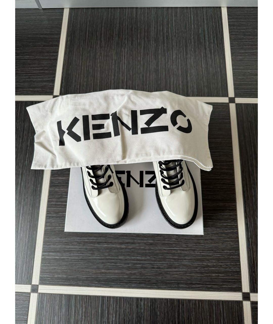 KENZO Белые ботинки из лакированной кожи, фото 6