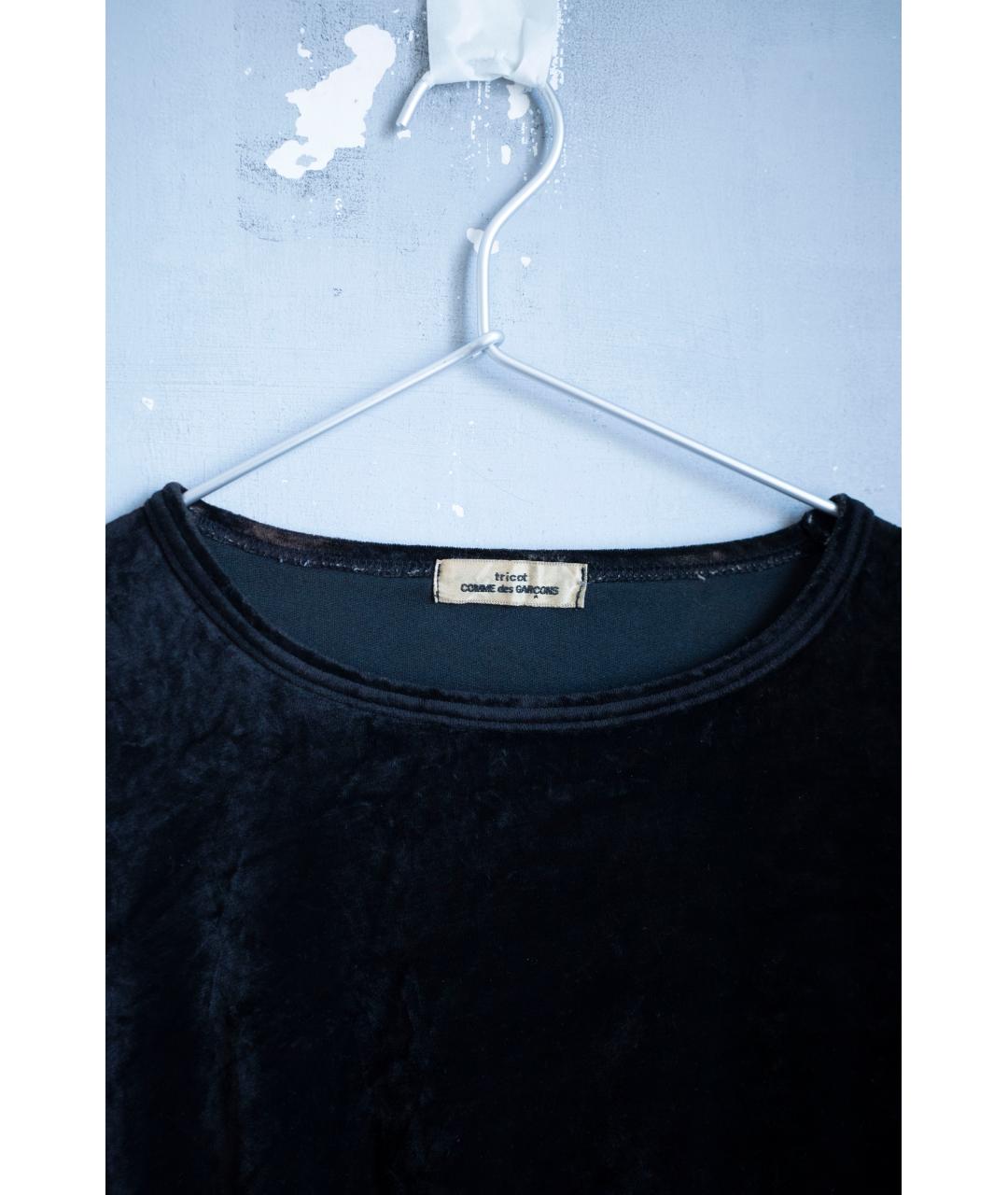 COMME DES GARÇONS Черный бархатный джемпер / свитер, фото 3