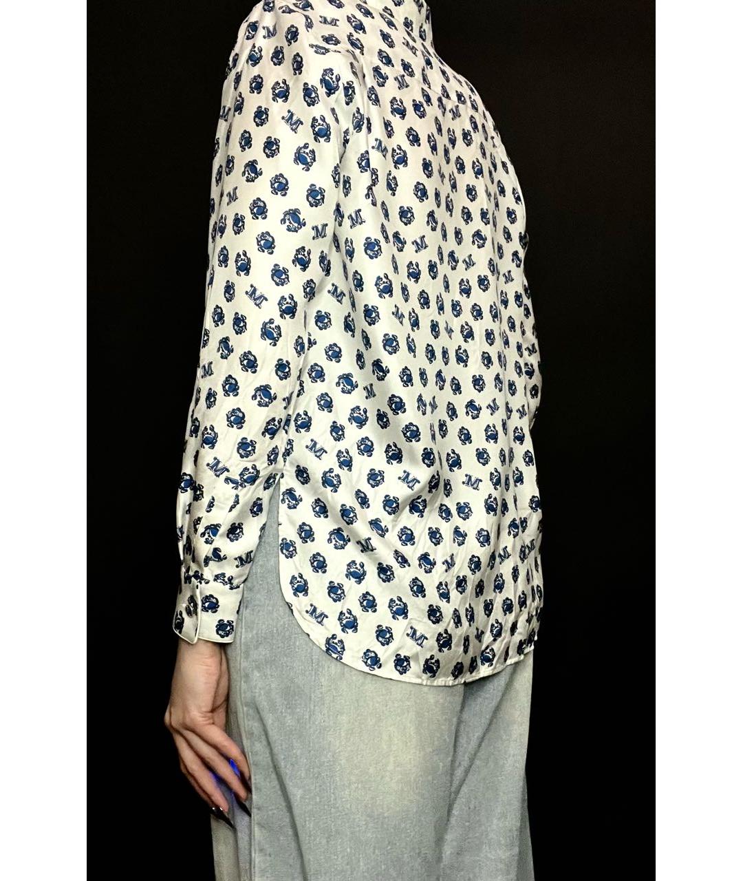 MAX MARA Белая шелковая блузы, фото 4