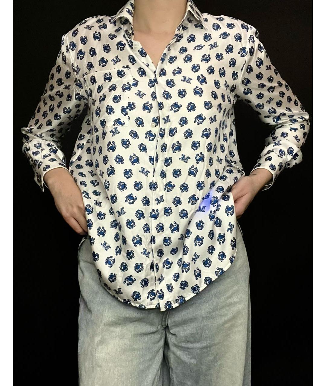 MAX MARA Белая шелковая блузы, фото 2