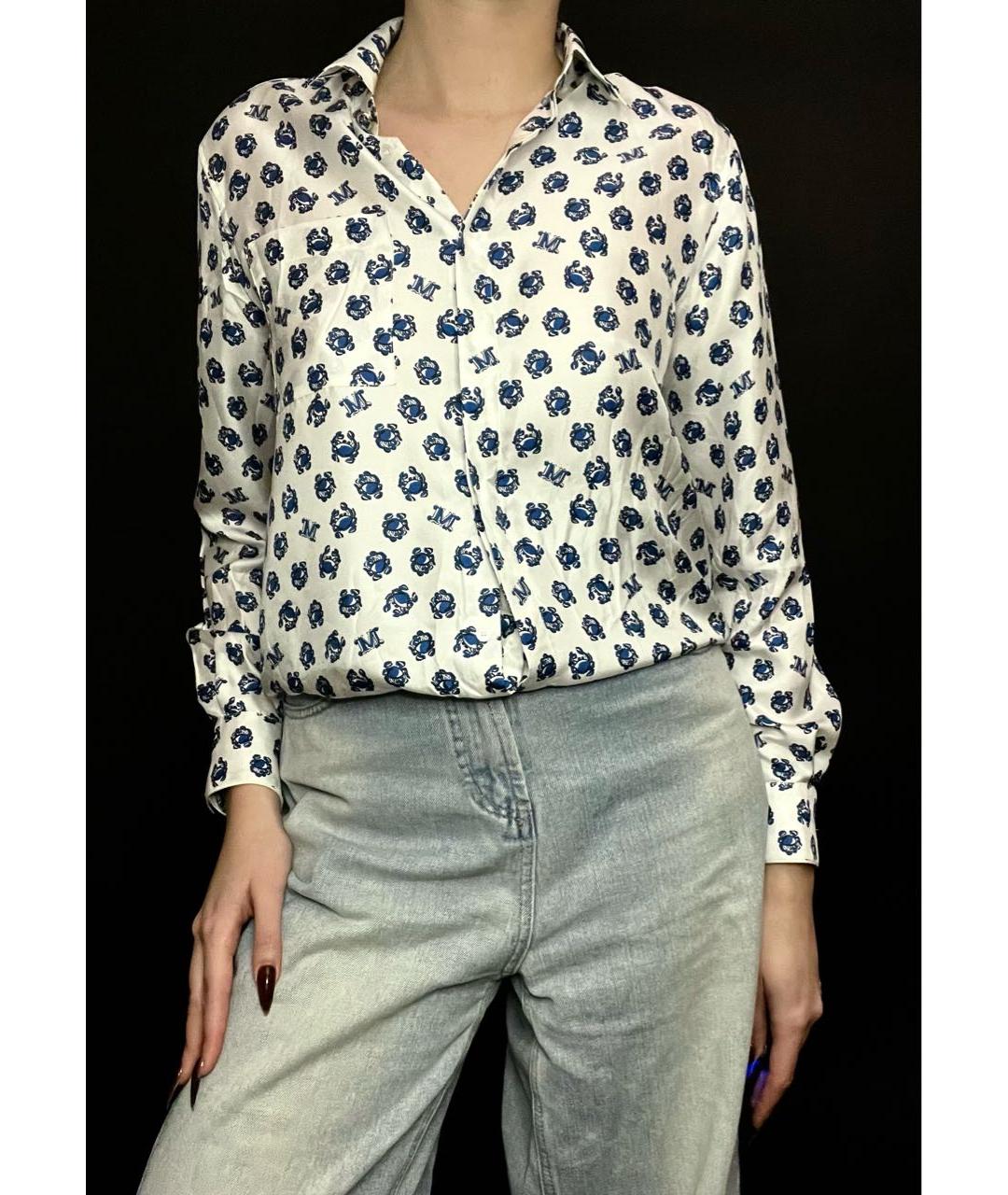 MAX MARA Белая шелковая блузы, фото 6