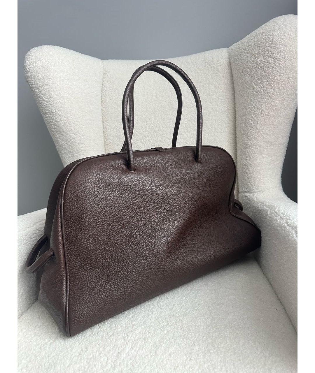 JACQUEMUS Коричневая кожаная сумка тоут, фото 6