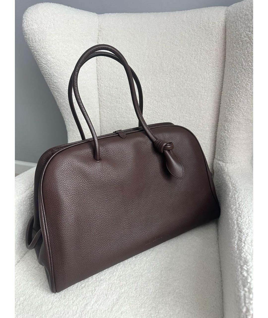 JACQUEMUS Коричневая кожаная сумка тоут, фото 5