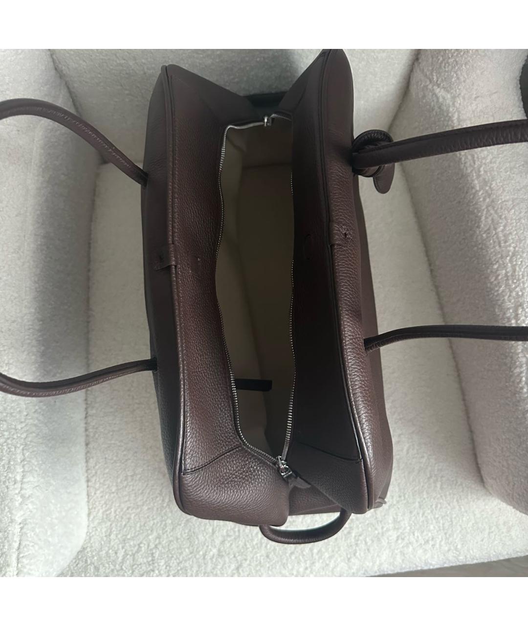 JACQUEMUS Коричневая кожаная сумка тоут, фото 4