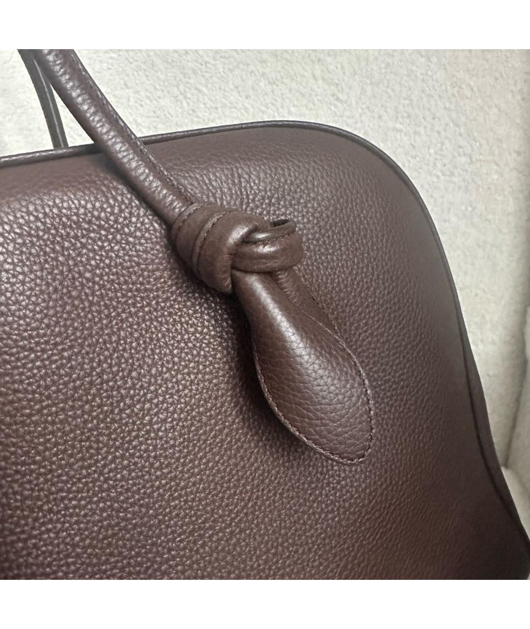 JACQUEMUS Коричневая кожаная сумка тоут, фото 8
