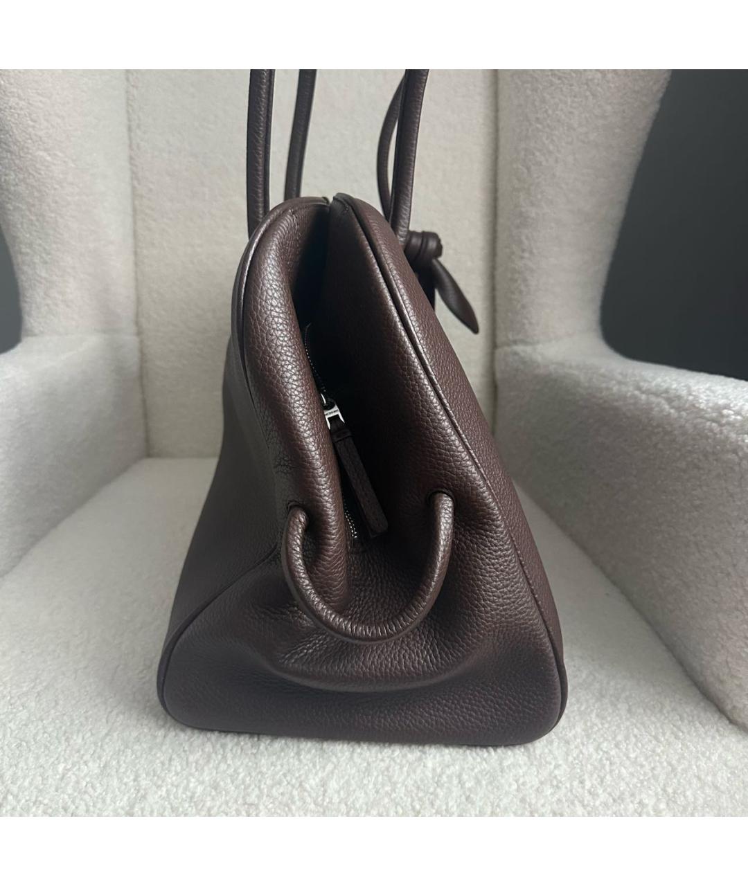 JACQUEMUS Коричневая кожаная сумка тоут, фото 7