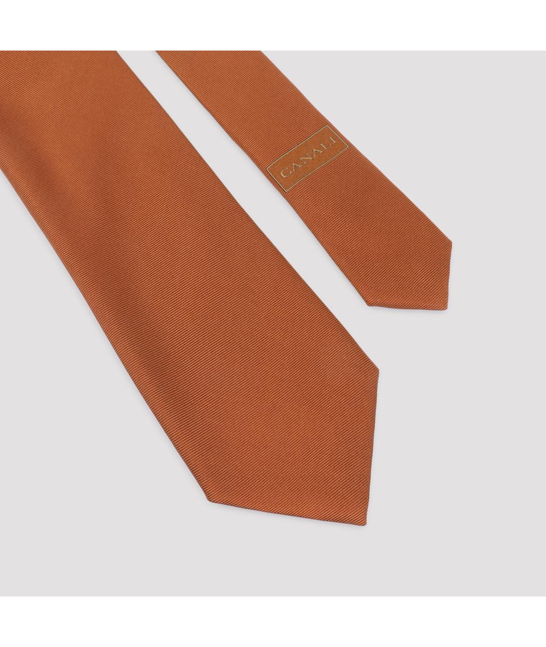 CANALI Оранжевый шелковый галстук, фото 2