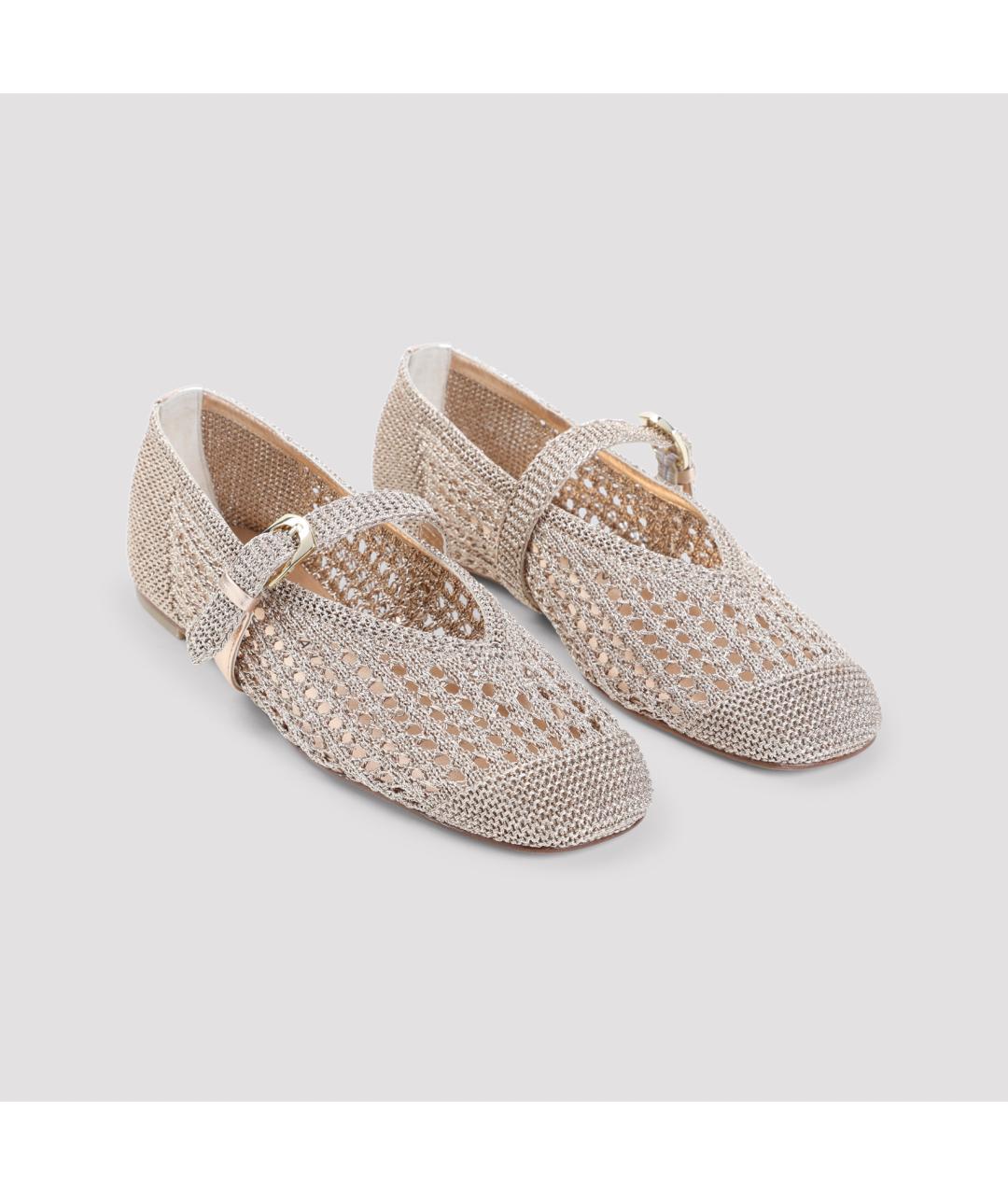 STUART WEITZMAN Бежевые текстильные балетки, фото 3