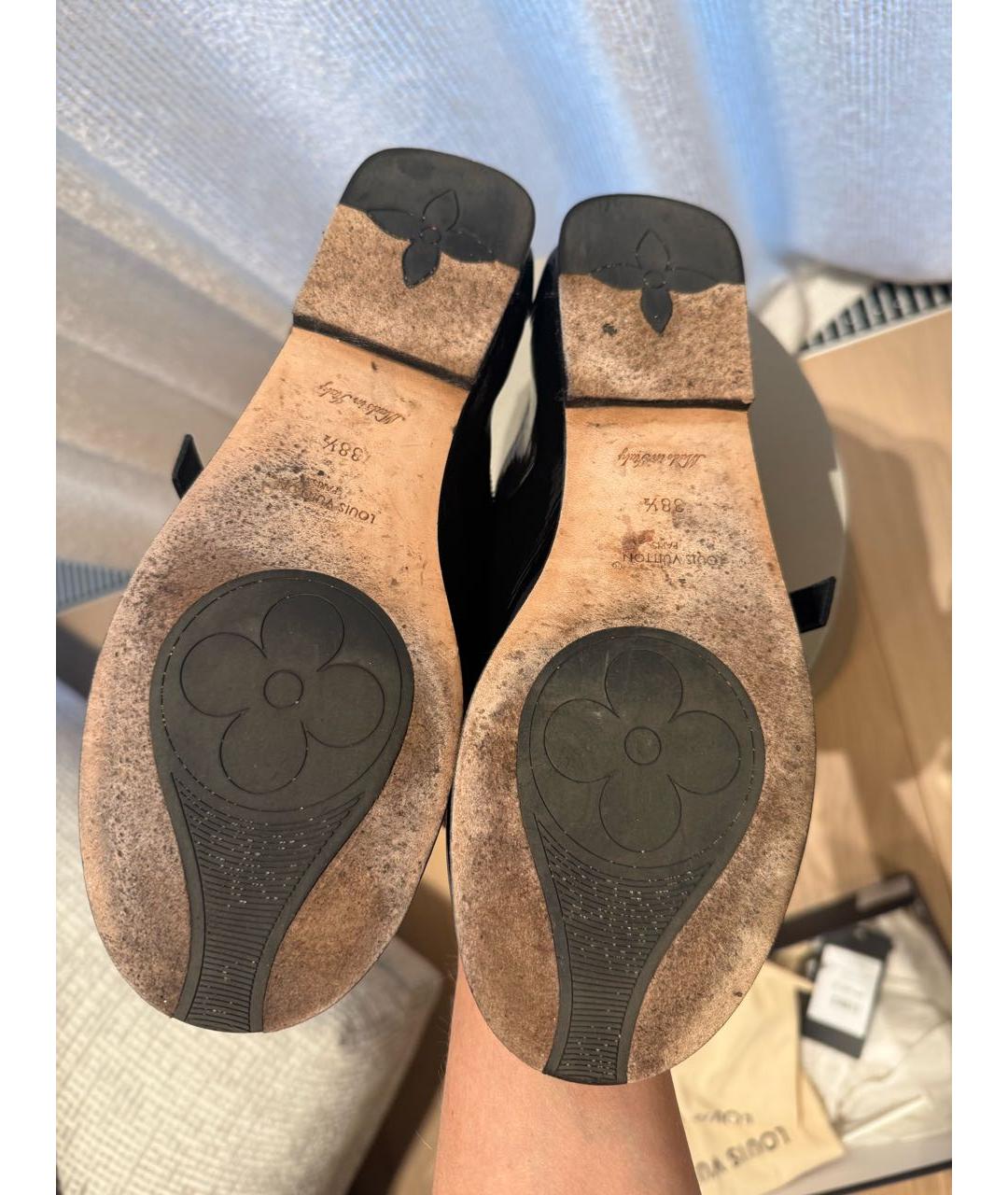 LOUIS VUITTON Черные балетки из лакированной кожи, фото 7