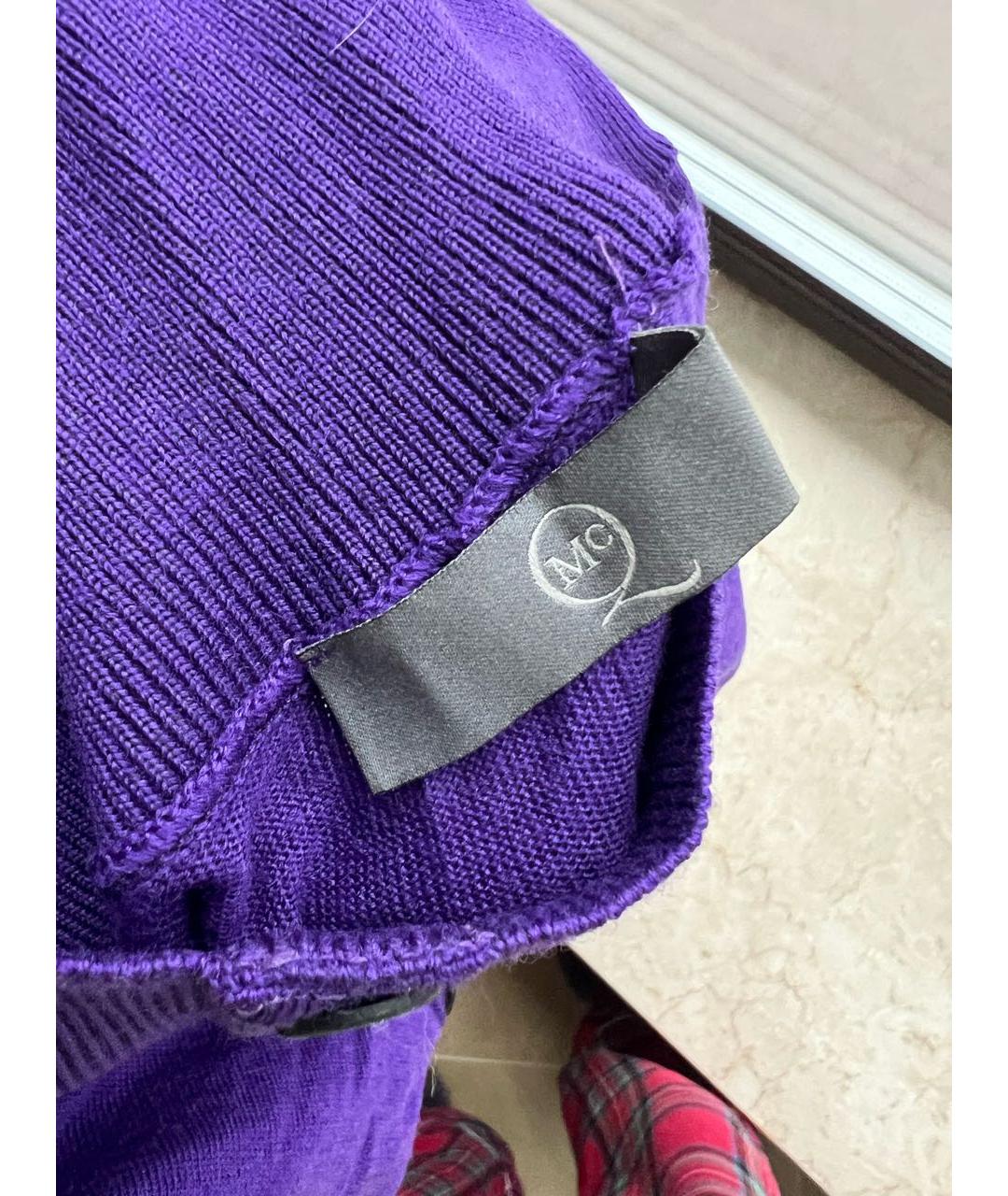 ALEXANDER MCQUEEN Фиолетовая шерстяная юбка миди, фото 3
