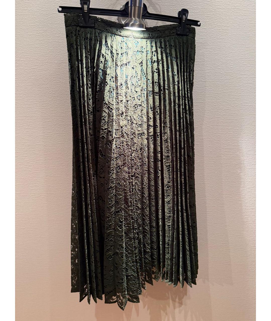 MAX MARA STUDIO Зеленая кружевная юбка макси, фото 2