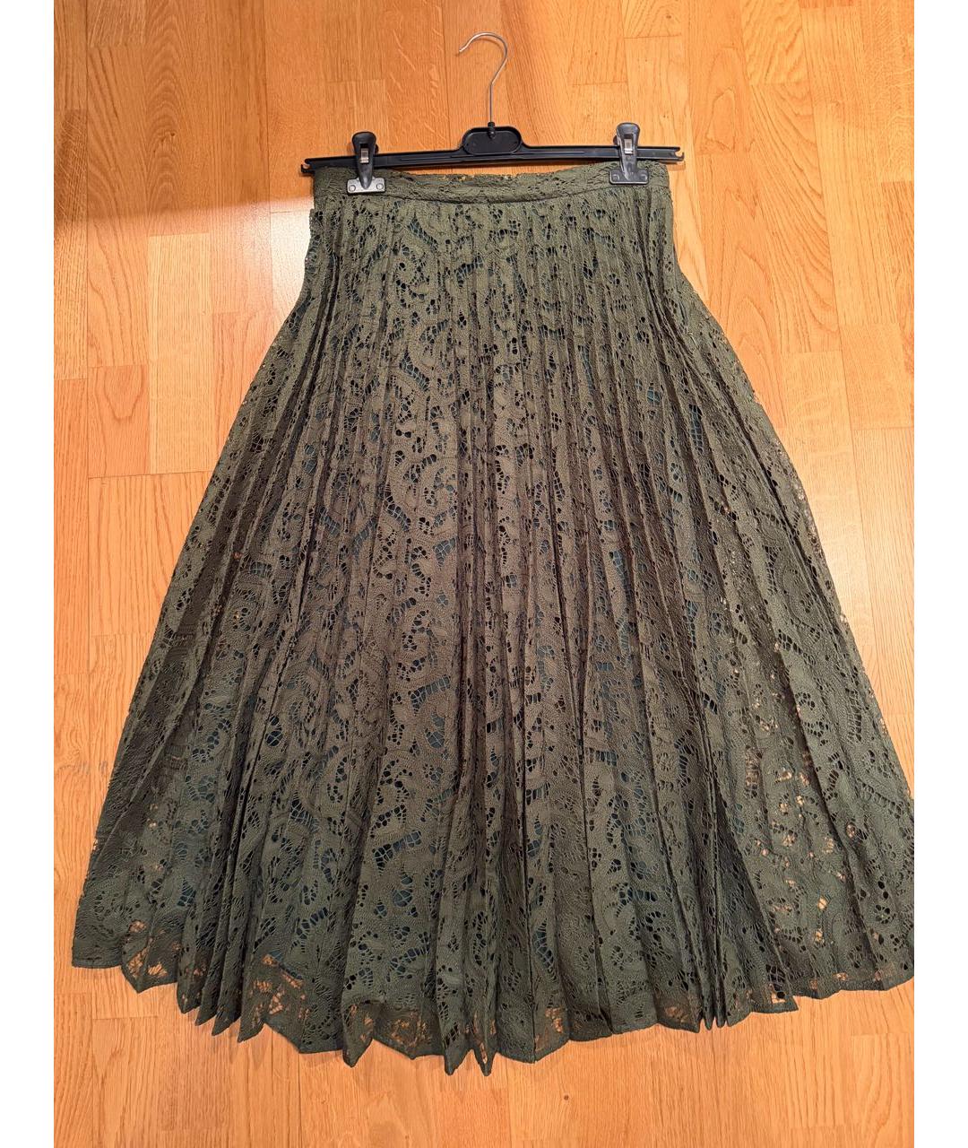 MAX MARA STUDIO Зеленая кружевная юбка макси, фото 5