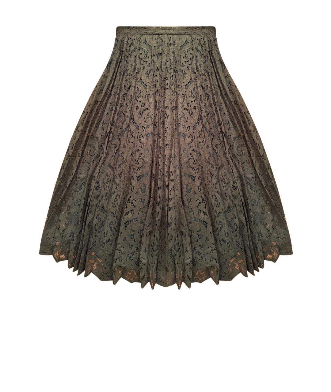 MAX MARA STUDIO Зеленая кружевная юбка макси, фото 1