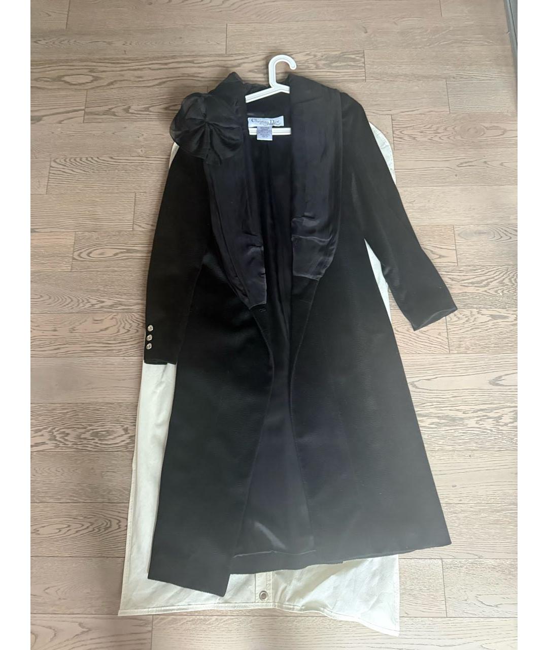 CHRISTIAN DIOR Черное кашемировое пальто, фото 5