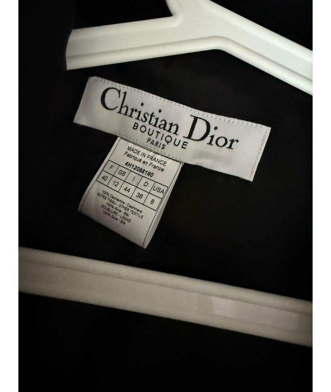 CHRISTIAN DIOR Черное кашемировое пальто, фото 3