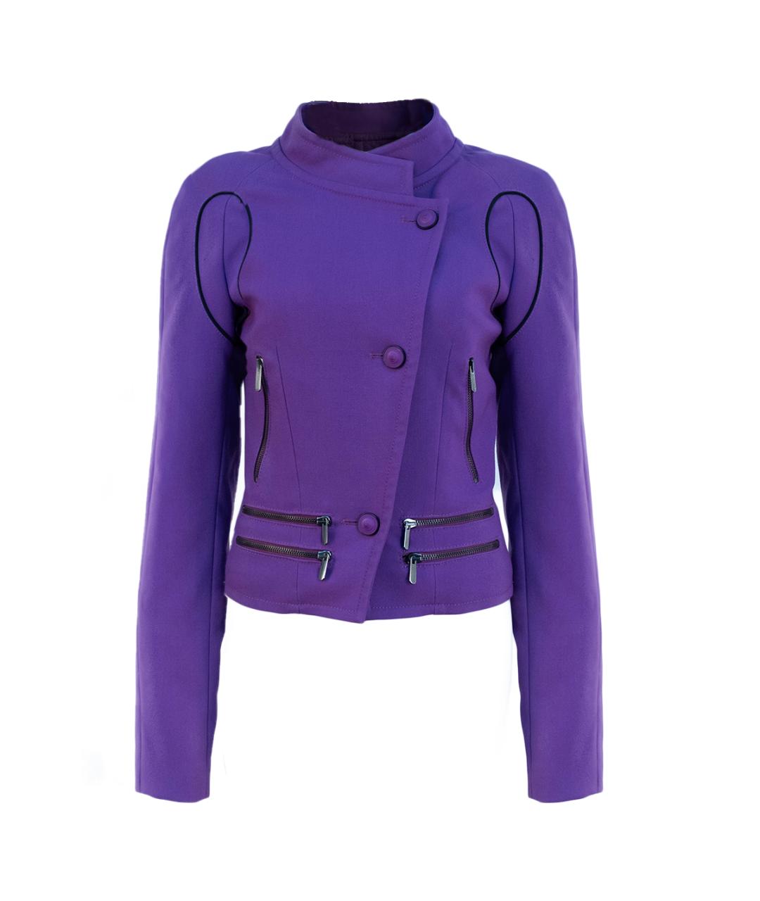 VERSUS VERSACE Фиолетовый полиэстеровый жакет/пиджак, фото 6