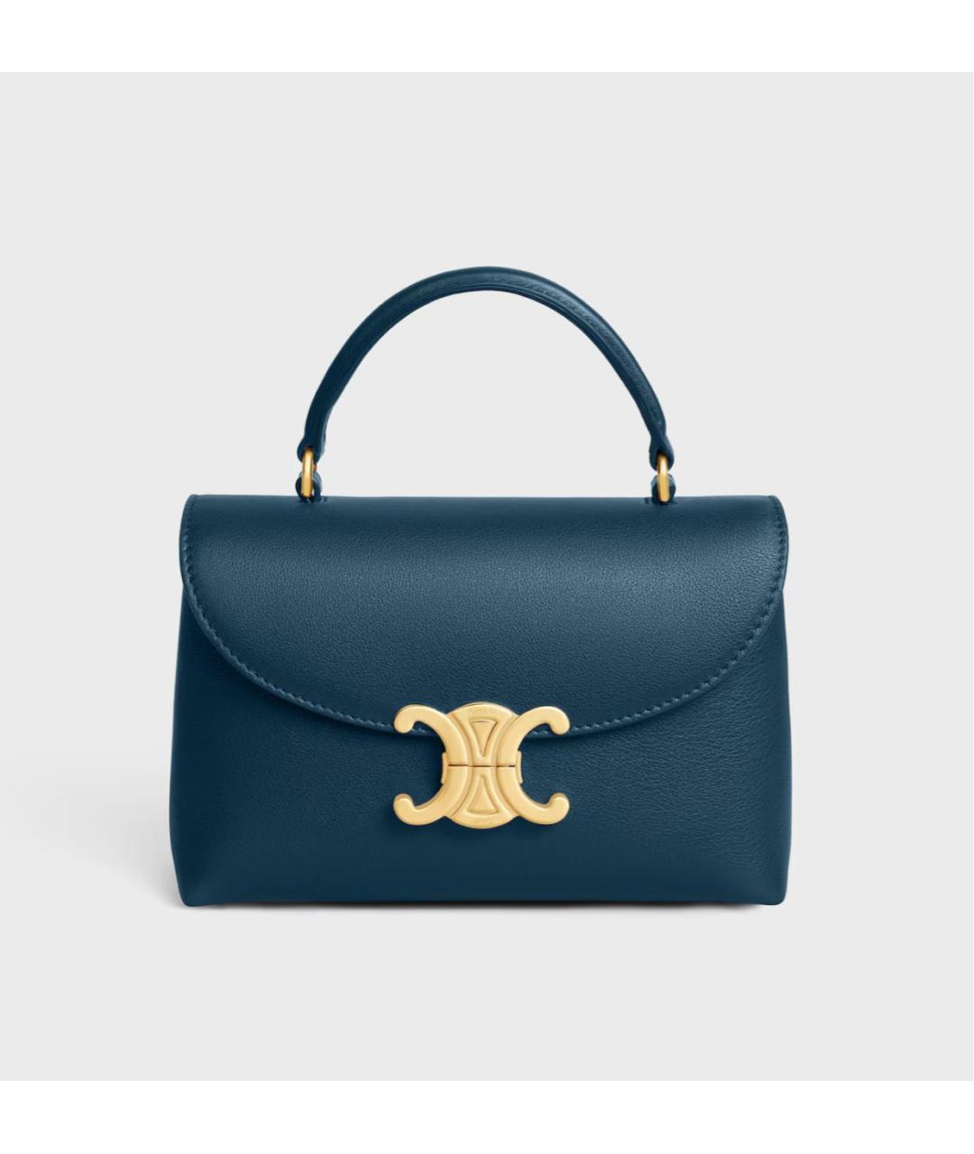 CELINE Синяя кожаная сумка через плечо, фото 5