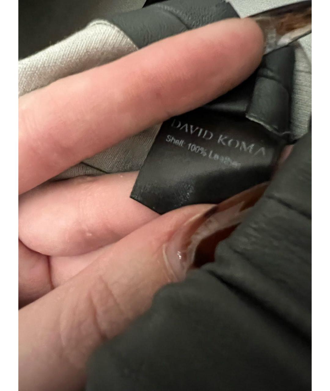 DAVID KOMA Серые кожаные шорты, фото 3