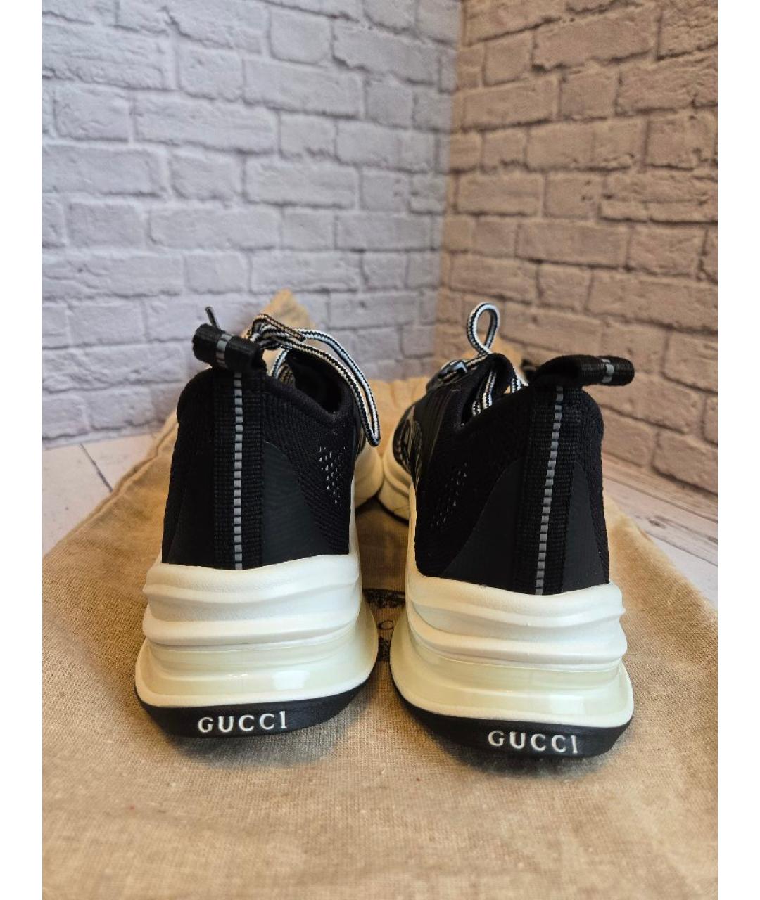 GUCCI Черные синтетические кроссовки, фото 4