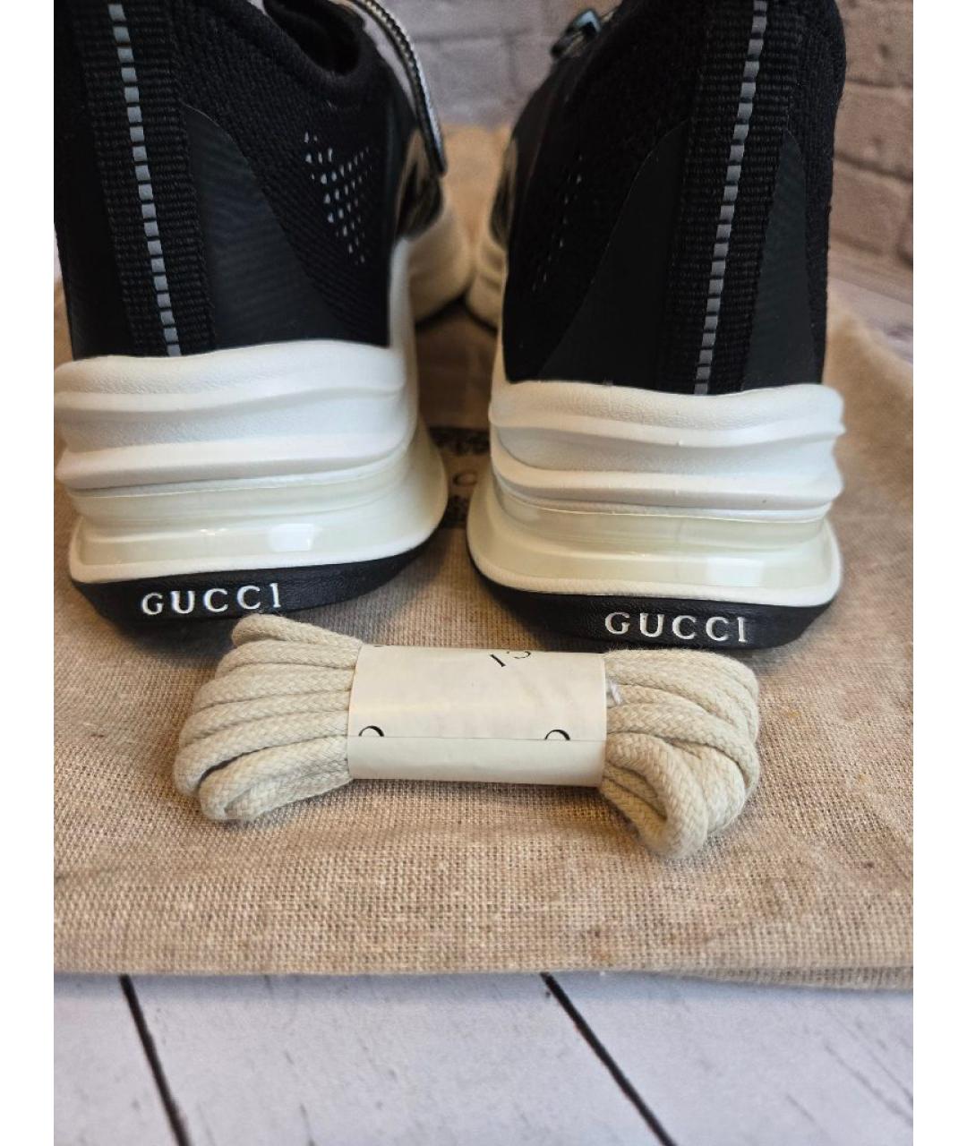 GUCCI Черные синтетические кроссовки, фото 5