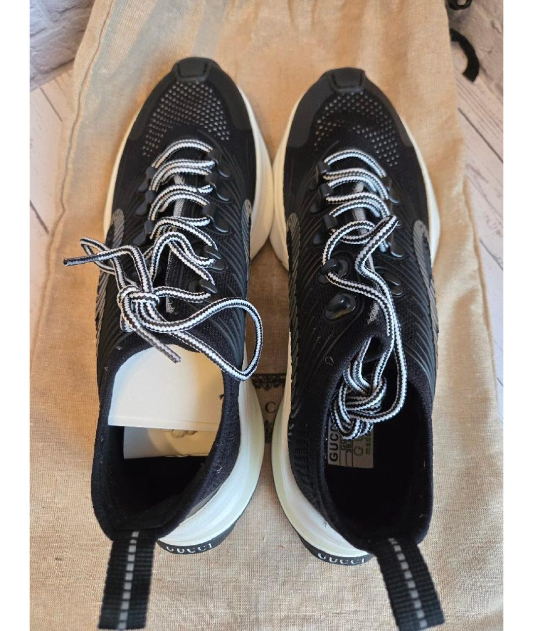 GUCCI Черные синтетические кроссовки, фото 3