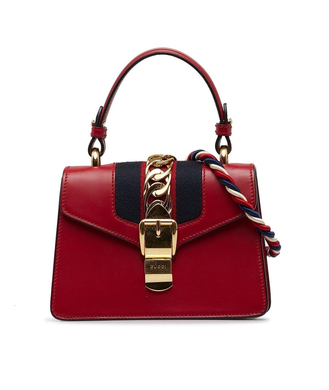 GUCCI Красная кожаная сумка с короткими ручками, фото 9