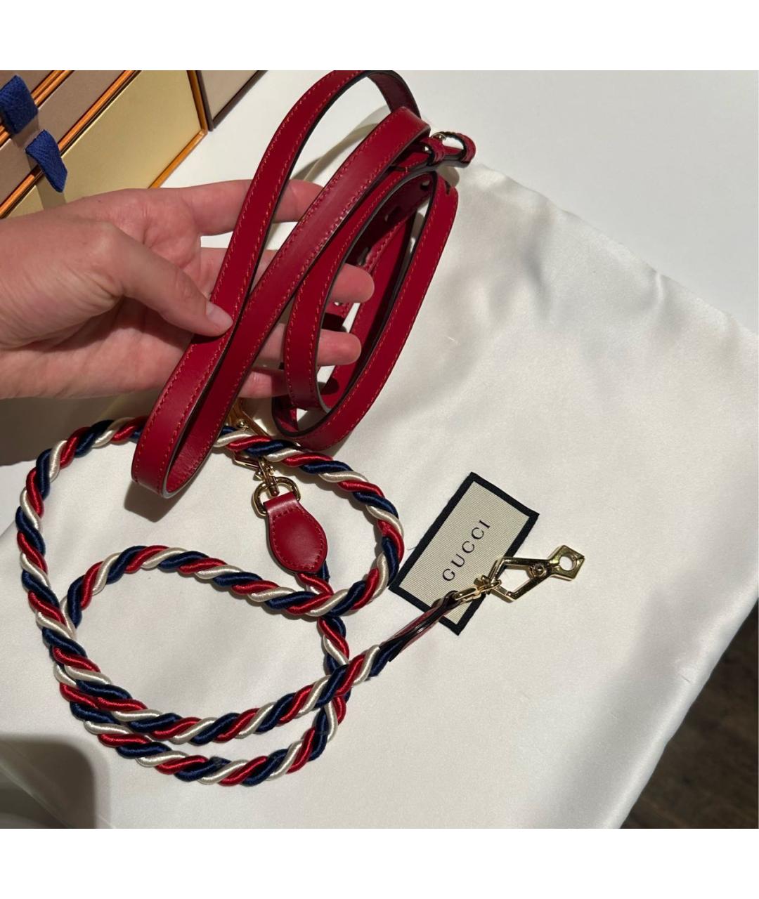 GUCCI Красная кожаная сумка с короткими ручками, фото 5
