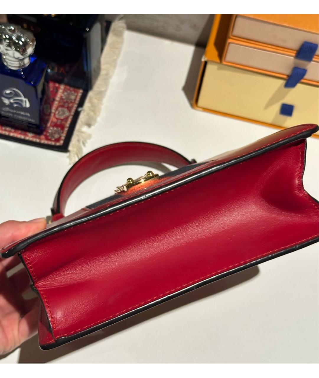 GUCCI Красная кожаная сумка с короткими ручками, фото 7