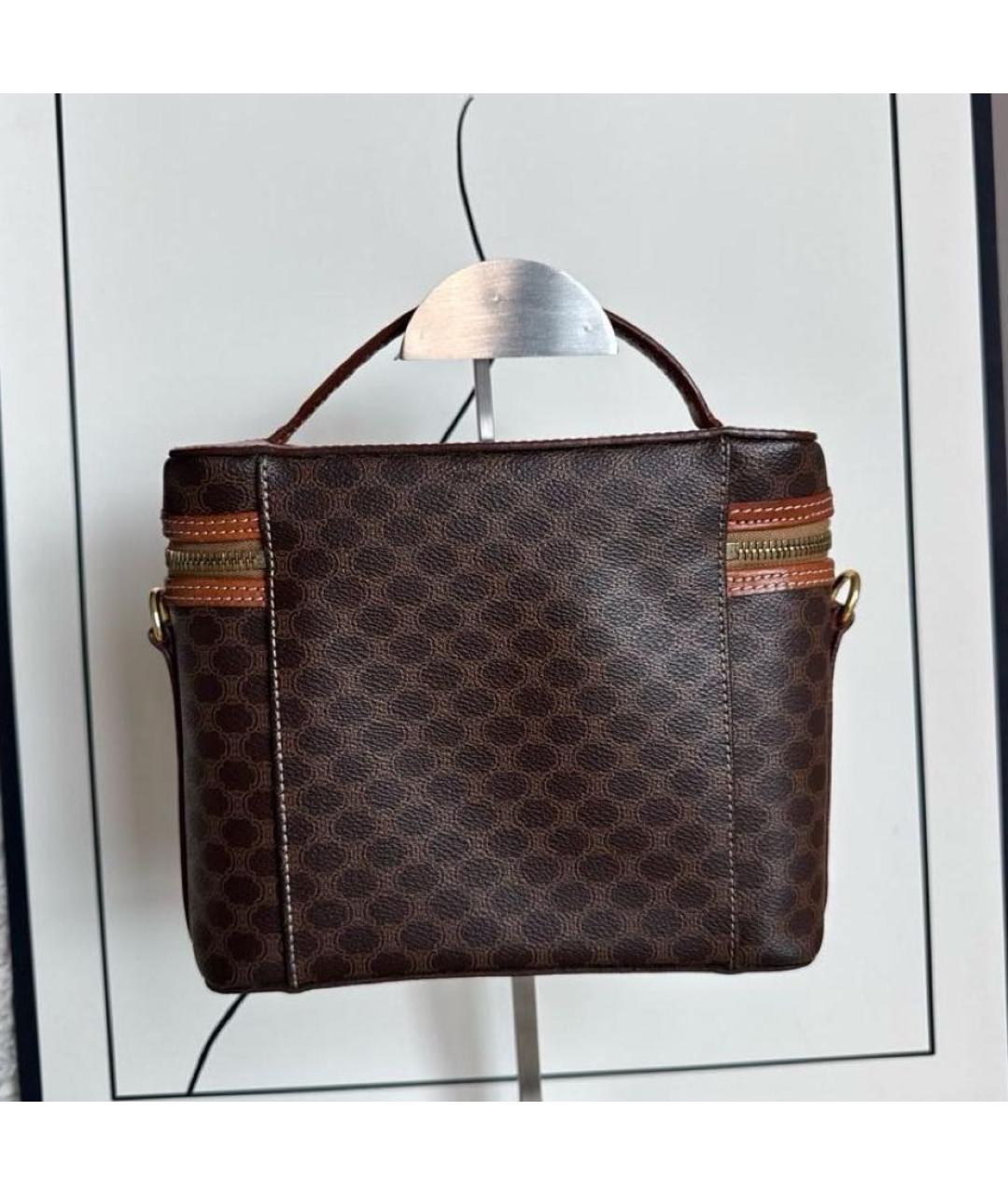 CELINE Коричневая кожаная сумка через плечо, фото 3