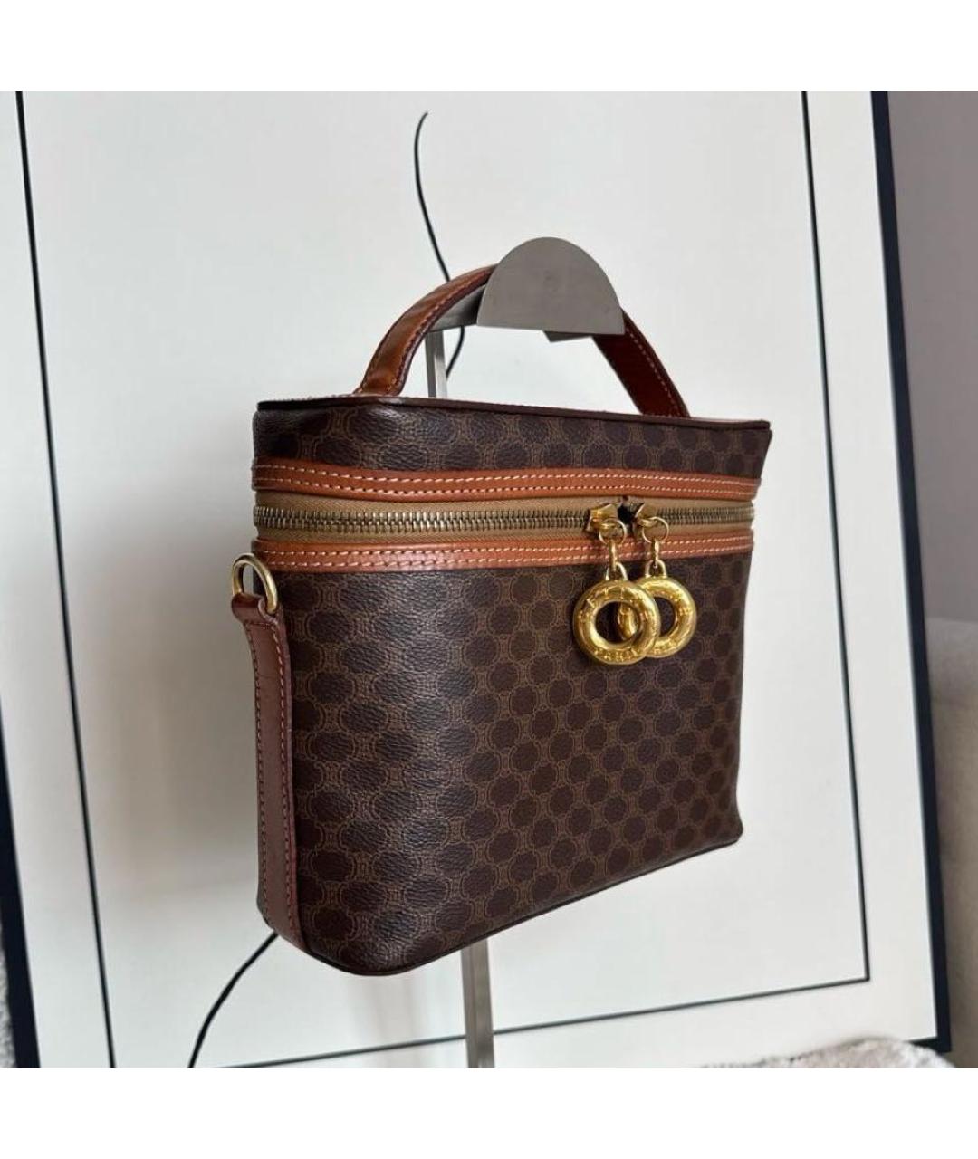 CELINE Коричневая кожаная сумка через плечо, фото 2